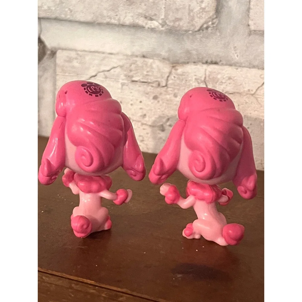 Set‎ Of 2 Littlest Pet Shop LPS Hasbro Glitzy Gaynor Poodle #3847 Pink Puppy Dog